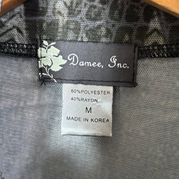 Damee Blue Polyester Mesh Trompe L’oeil Zip-Up Jacket Women’s M Art to Wear - Picture 2 of 12